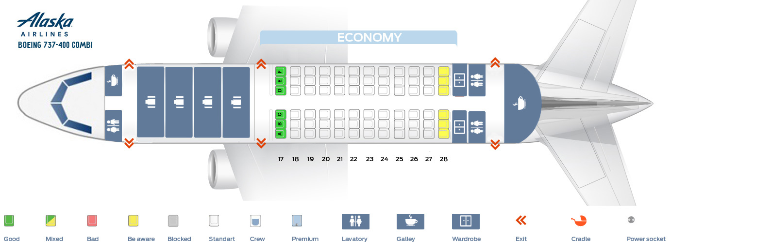 Боинг 737 500 схема посадочных мест ютэйр