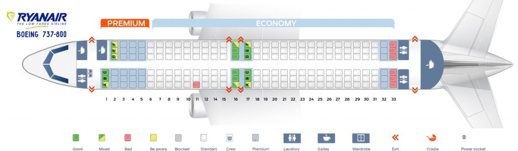 Ryanair 737 800 Seat Map   Seat Map Boeing 737 800 Ryanair 1024x299 