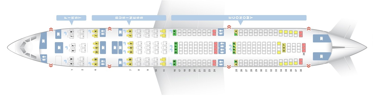 Seat map Airbus A330-200 Emirates. Best seats in the plane