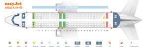 Seat map Airbus A319-100 Easyjet. Best seats in the plane