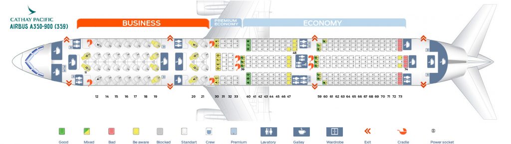 Seat Map Airbus A350 900 Cathay Pacific Best Seats In The Plane