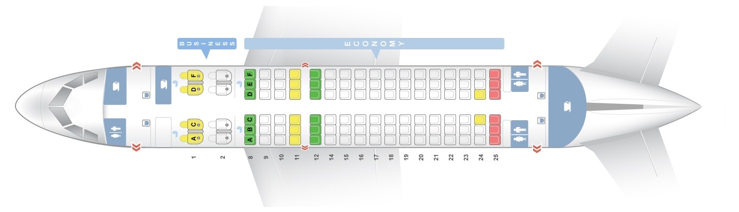 Seat map Airbus A319-100 Qatar Airways. Best seats in the plane