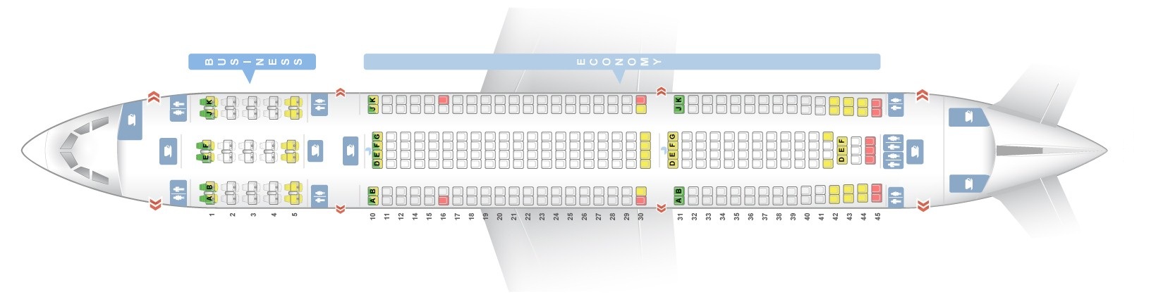 Seat map Airbus A330-300 Qatar Airways. Best seats in the plane