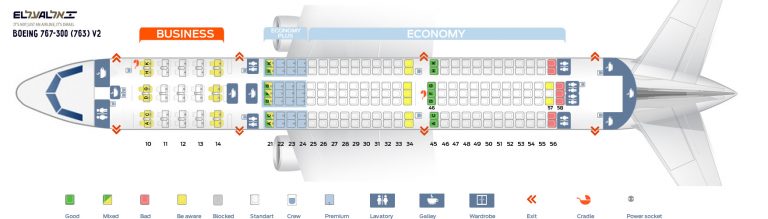 Seat Map Boeing 767-300 El Al. Best Seats In The Plane