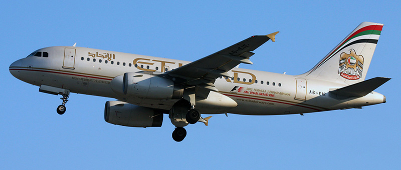 Airbus A319-100 Etihad Airways. Photos and description of the plane