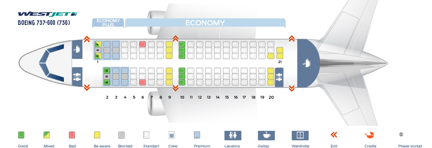 Boeing 737 600 Seat Map Seat Map Boeing 737-600 Westjet. Best Seats In The Plane