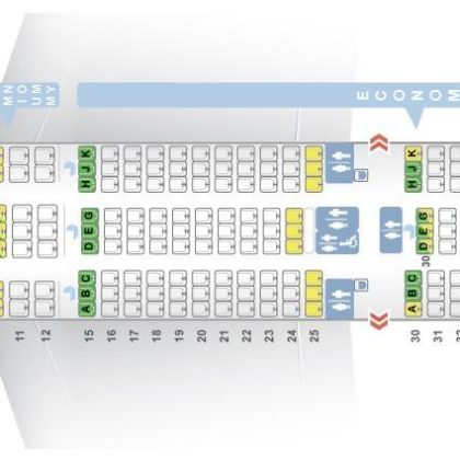 Seat map Airbus A330-200 Iberia. Best seats in the plane