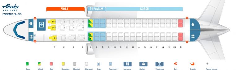 Seat map Embraer ERJ-175 