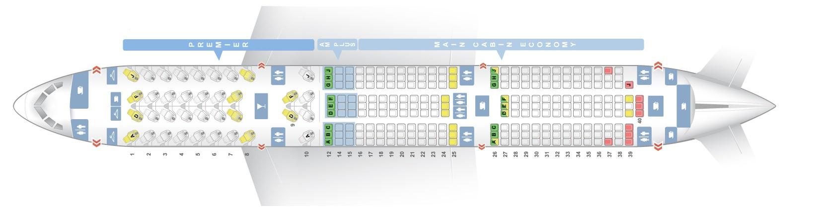 Seat map Boeing 787-9 Dreamliner Aeromexico. Best seats in the plane