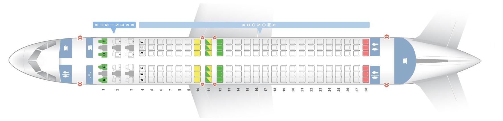 Seat map Airbus A320-200 Brussels Airlines. Best seats in the plane