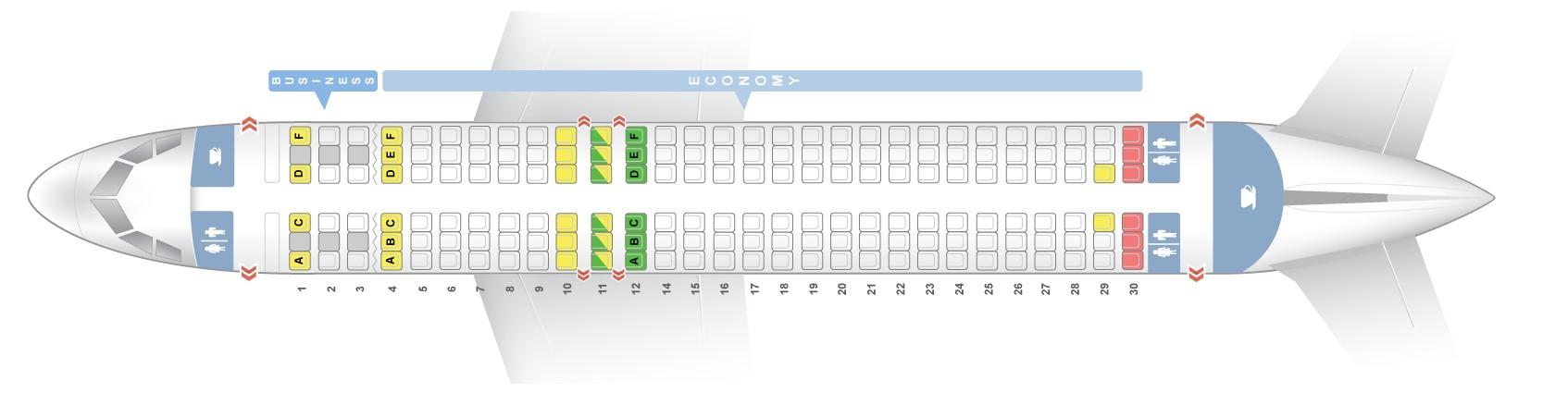 Seat map Airbus A320 Aegean Airlines. Best seats in the plane
