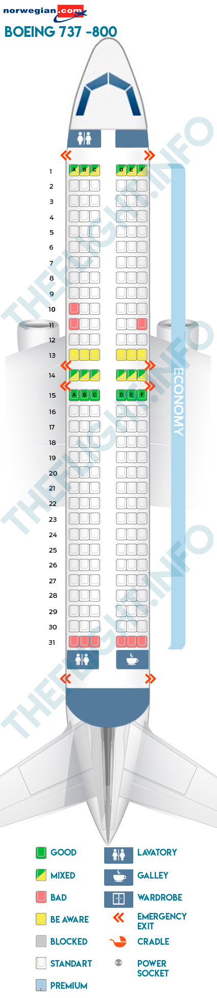 Seat Map - Boeing 737-800 (738)