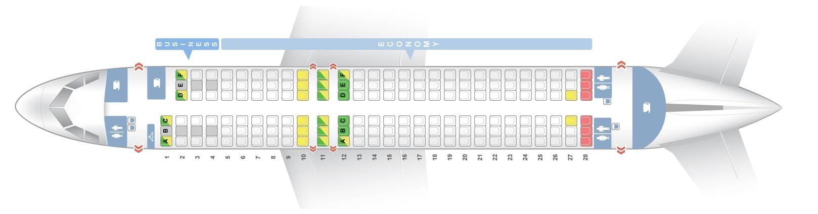 Delta Airbus A320 Seat Map