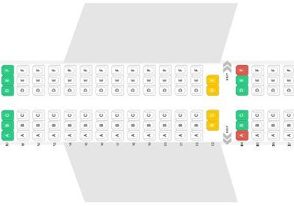 Seat map Airbus A321-200 Frontier Airlines. Best seats in the plane