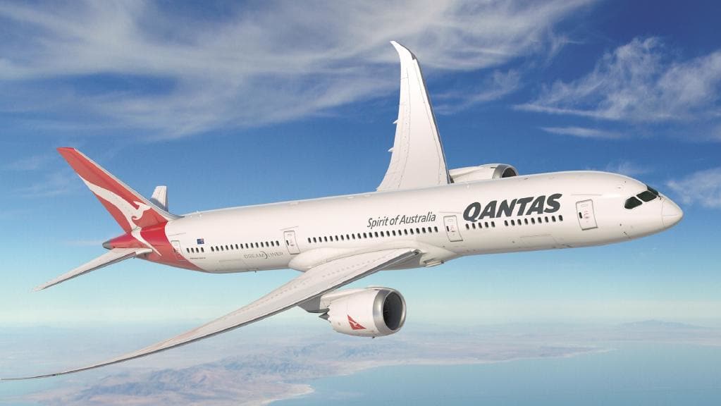 Airplane of Australian Airline Company Qantas Airways beat of continuous flight. Part 1