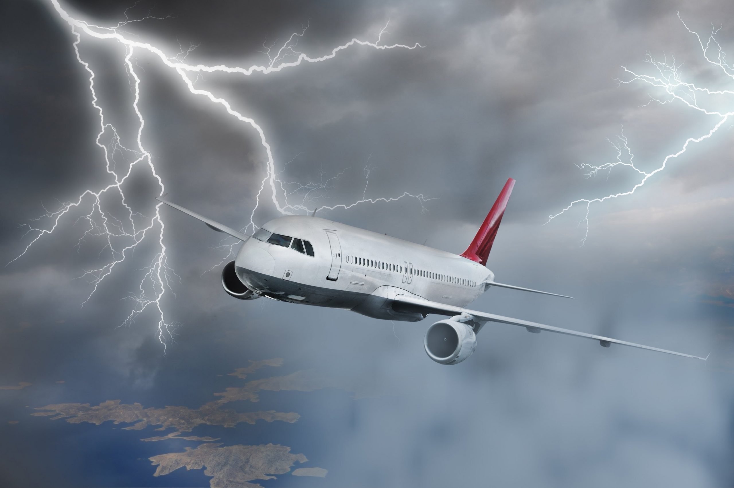 Passenger airplane of Aer Lingus company in the Britain sky was struck by  lightning