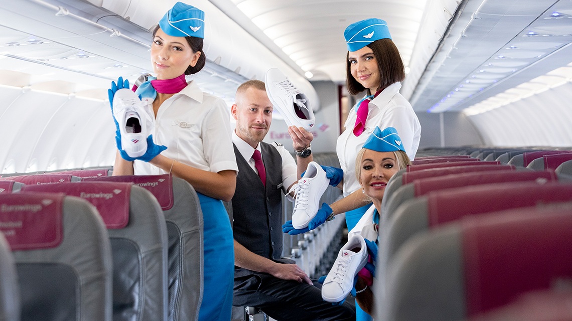 German low-cost airline company Eurowings added sneakers to stewardess’ uniform