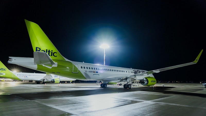 airBaltic company received new airplane Airbus A220-300