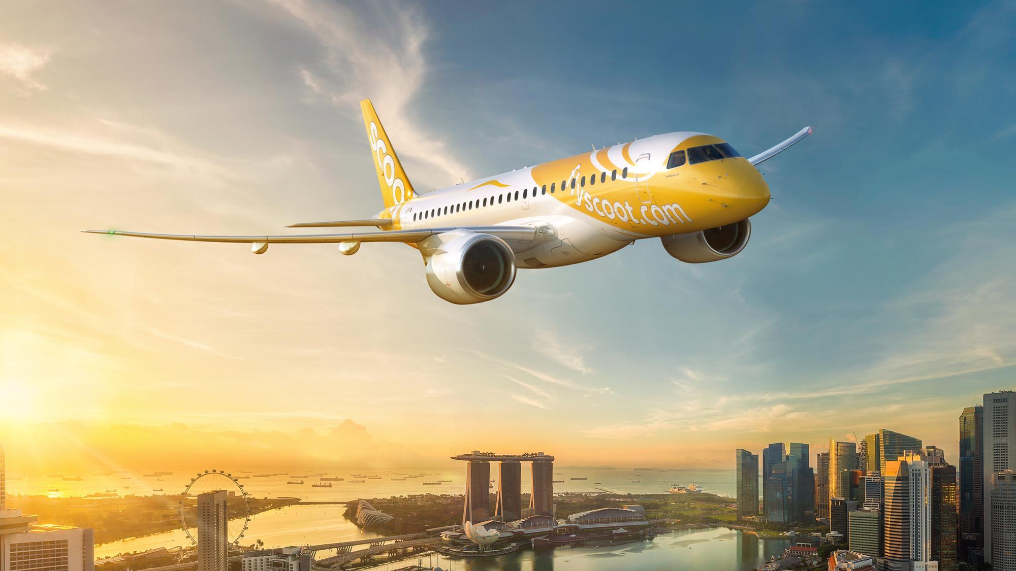 Singaporean low-cost airline company will become first operator of the airplanes Embraer E190-E2 in South-East Asia (SEA)